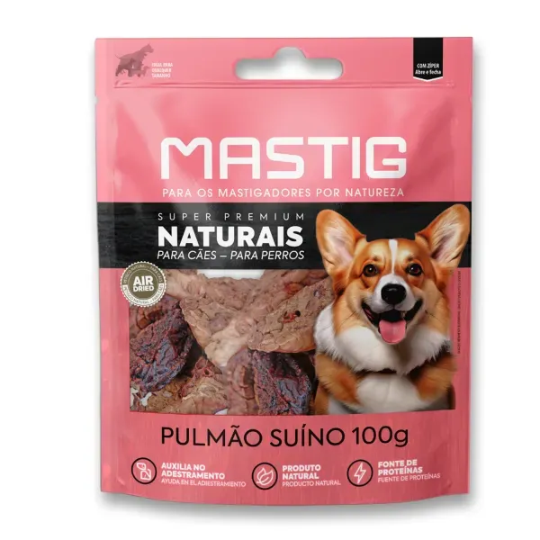Petisco Pulmão Suíno para Cães Mastig 100 g
